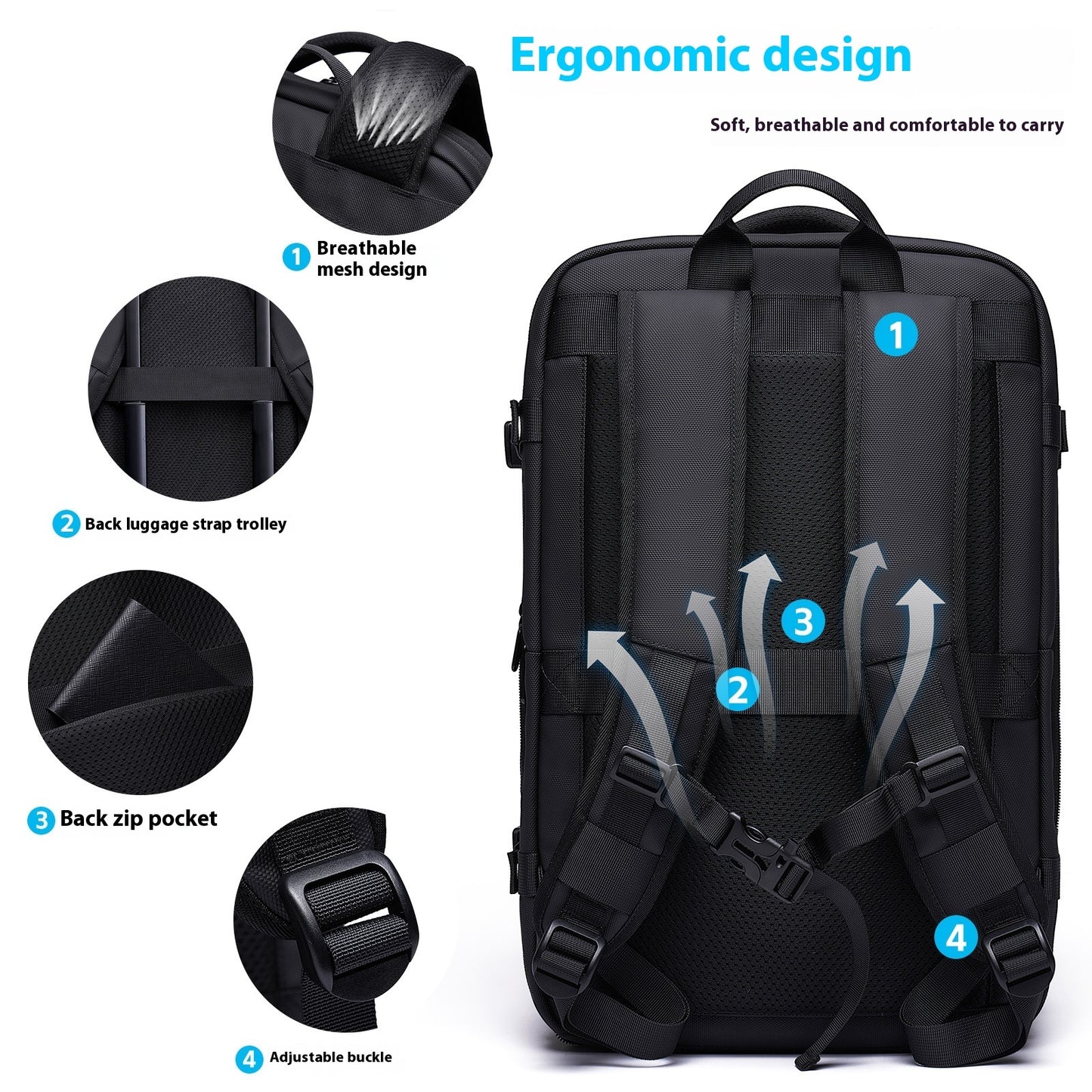 Men's Vacuum Compression Backpack Multifunctional