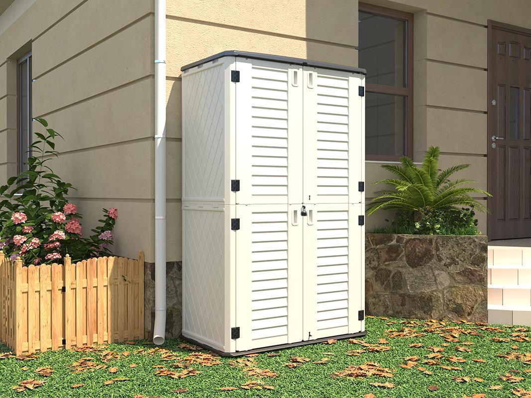 52 Cubic Feet Plastic Outdoor Garden Pool Fishing Gear Storage Cabinet