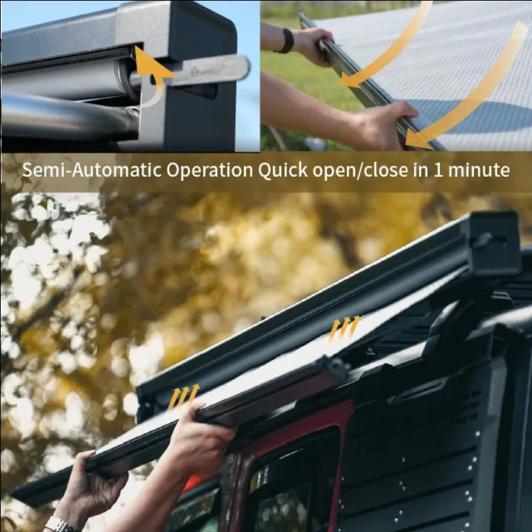 Fast Open Sun Shade Retractable Vehicle Side Awning For Car