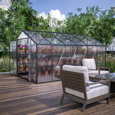 8 X 12'Outdoor Greenhouse, Heavy Duty Polycarbonate Greenhouse, Large Walk-in Greenhouse With Double Doors And Two Ventilation Windows, Aluminum Greenhouse For Outdoor Greenhouse Garden Backyard