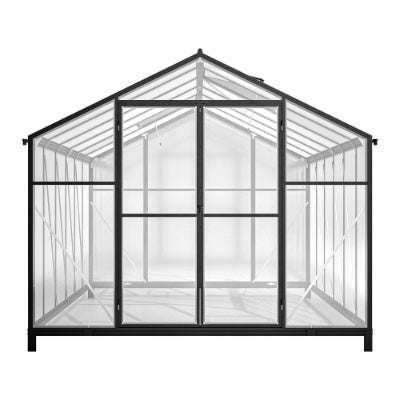 8 X 12'Outdoor Greenhouse, Heavy Duty Polycarbonate Greenhouse, Large Walk-in Greenhouse With Double Doors And Two Ventilation Windows, Aluminum Greenhouse For Outdoor Greenhouse Garden Backyard