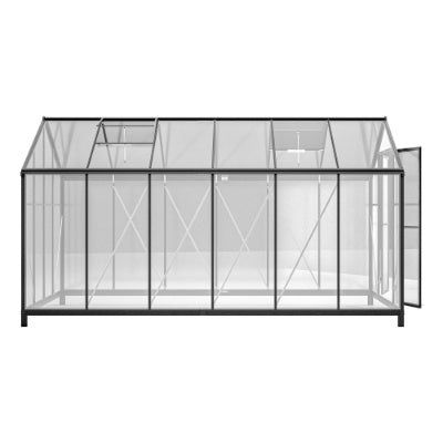 8 X 12'Outdoor Greenhouse, Heavy Duty Polycarbonate Greenhouse, Large Walk-in Greenhouse With Double Doors And Two Ventilation Windows, Aluminum Greenhouse For Outdoor Greenhouse Garden Backyard