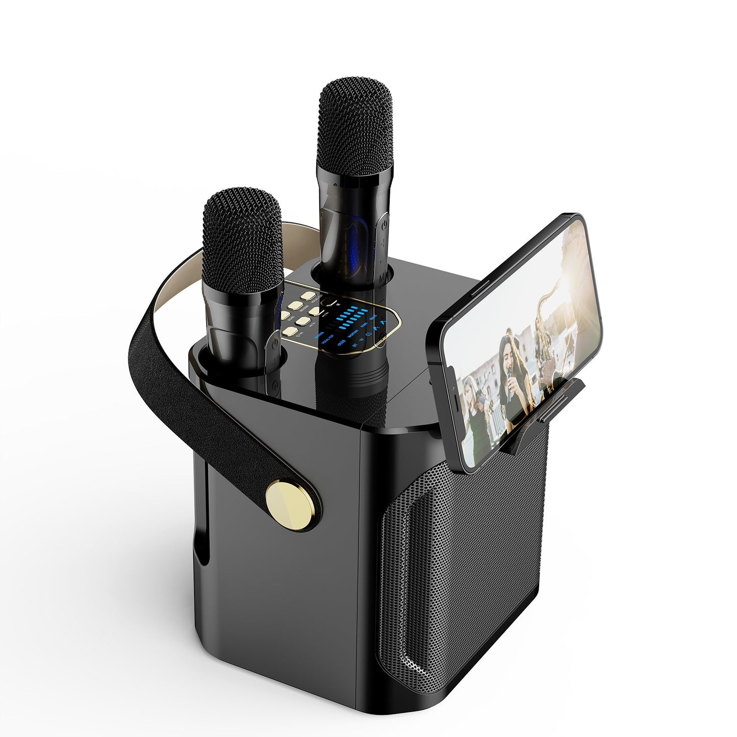 Bluetooth Speaker Outdoor Karaoke Large Volume Home Dual Microphone With Microphone Karaoke All-in-one Machine