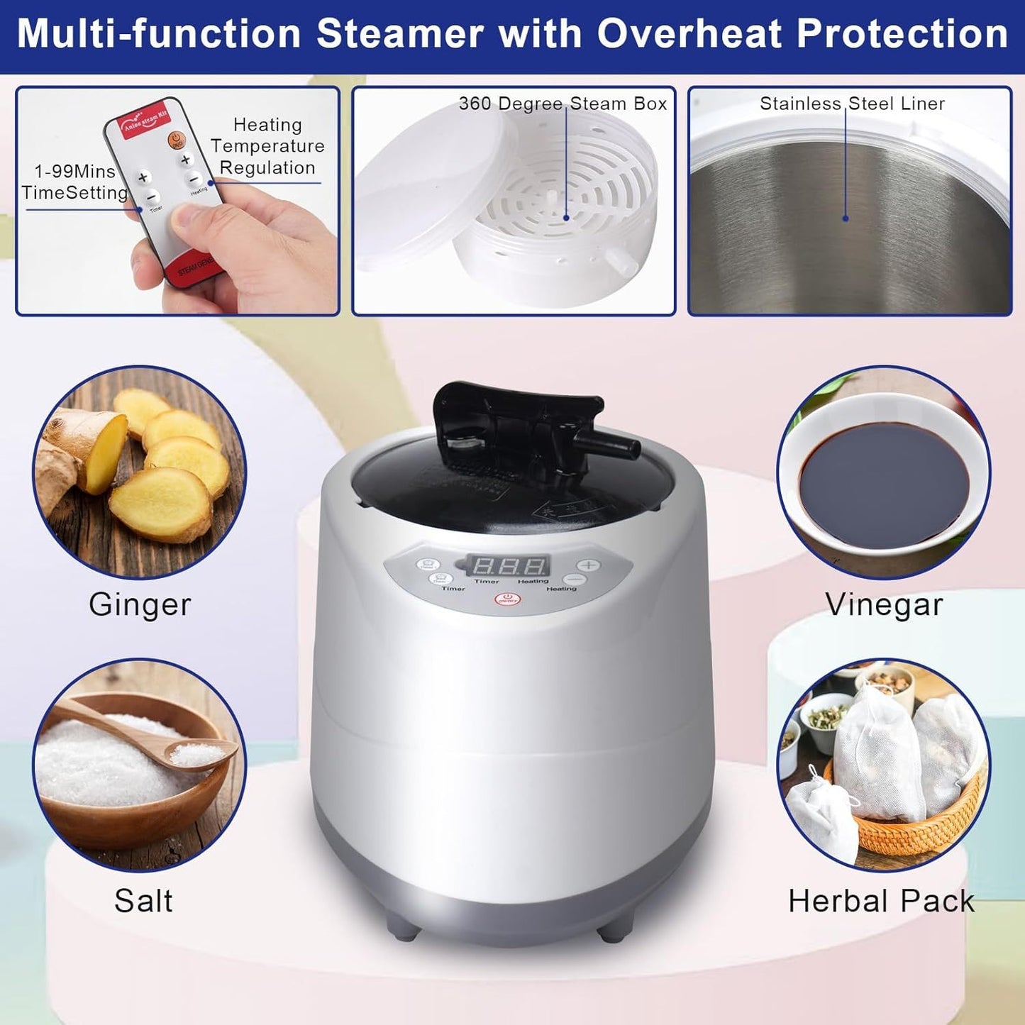 Portable Steam Sauna Room Full Body Sauna Suit For Home Indoor Portable Steam Sauna Tent With Folding Chair And Remote Control