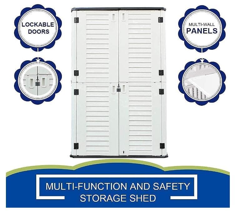 52 Cubic Feet Plastic Outdoor Garden Pool Fishing Gear Storage Cabinet